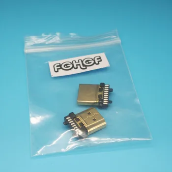 10 бр. позлатени HDMI HDMI конектор тип A plug 19P конектор спойка Безплатна доставка 447
