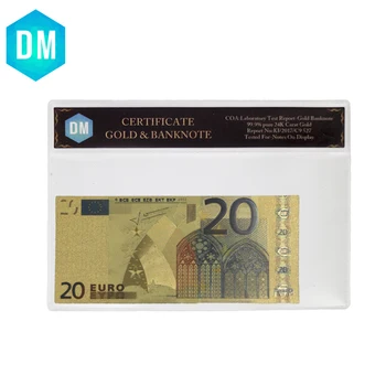 20 евро Goldleaf ЕС (Европейския Съюз) не-валута EUR фалшиви пари златна фолио UNC златно покритие цвят на банкноти боядисани 5986