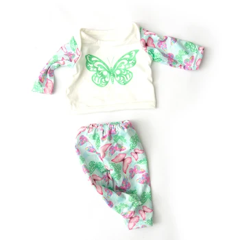 2020 New New Baby Born Fit 18 инча кукла облекло, аксесоари пеперуда зелена облекло-костюм за бебе Рожден Ден на фестивала подарък
