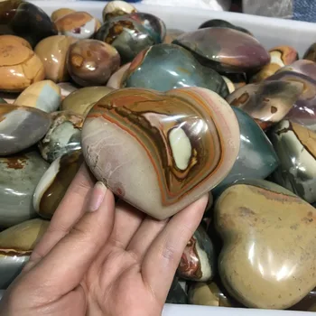 280 г Натурален океана яспис Crystal скъпоценен камък сърцето на медитация за изцеление чакра полирана цветна яспис Кристал сърце 2822