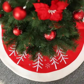 35-инчов Снежинка Коледно дърво пола Червен ноември-тъкани Нова година 2020 Коледен начало декор украшение 4103