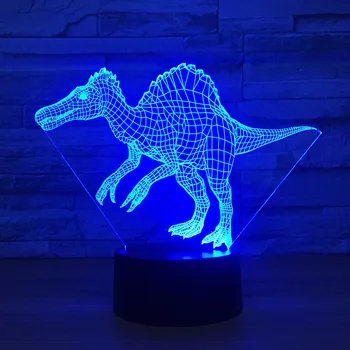 3D динозавър led настолни лампи USB животни 3D нощни светлини 7 Цвят USB 3D илюзия светлини за хола декоративни атмосфера лампи 3994