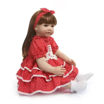 60 см реалистични детски Bonecas момиче е много голям ражда дете Принцеса ръчно изработени от силикон, винил очарователни дете Bebe кукла се прероди Menina