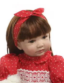 60 см реалистични детски Bonecas момиче е много голям ражда дете Принцеса ръчно изработени от силикон, винил очарователни дете Bebe кукла се прероди Menina