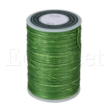 78М 0,8 mm светло зелен плосък вощеный кабел от полиестерни конци за кожа ръчна изработка 2375