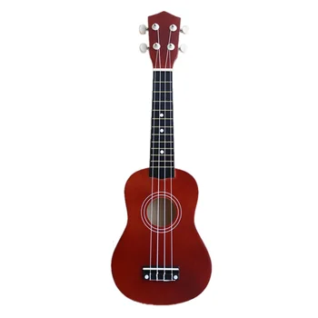 ABGZ-21-инчов Сопрано ukulele 4 струни ukulele Uke + String + Pick For Начинаещи kid Gift(Red brown) инструмент от липа 6046