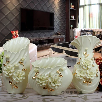 C декорация на дома ВАЗа луксозен клуб хол декоративни цветя, керамика ВАЗа сватбен подарък 2358
