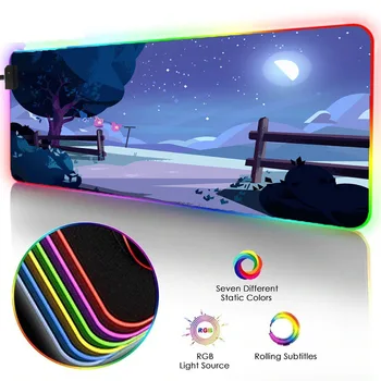 HD тапети печатни подложки за мишки RGB LED осветление Gamer Pad S/M/L/XL/XXL здрави гумени водоустойчив слот аксесоари подложки 4763