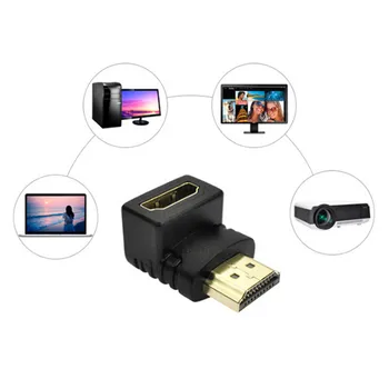 HDMI кабел адаптер конвертори 90-градусов ъгъл, HDMI Женски Мъжки към HDMI за HDTV кабел адаптер конвертор удължител 336