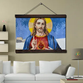 Jesus Pictures Single Modern Wall Art Print Pop Art Picture And Poster Solid Wood Hanging Scroll Платно Живопис Home Decor 1096