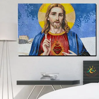 Jesus Pictures Single Modern Wall Art Print Pop Art Picture And Poster Solid Wood Hanging Scroll Платно Живопис Home Decor