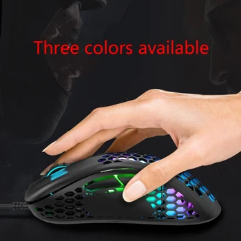 M65 Colorful RGB Light Weight Wired Mouse Hollow-out Honeycomb Shell Gaming Mouce Mice 6 DPI регулируема 6 комбинации 4714