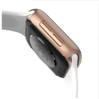 PC твърд защитен калъф Shell Рамка за iwatch Apple Watch Серия 2/3/4/5/6/SE 38 мм 42 мм 40 мм 44 мм и защитно покритие на екрана със стъклен капак