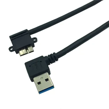 USB 3.0 A 90 градуса нагоре ъгъл Мъжки към Micro-B мъжки 10pin 90 градуса ляв ъгъл кратки данни и кабел за зареждане 10685
