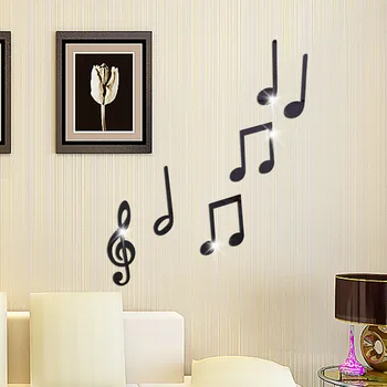 Акрилни Музикални Ноти Разнообразие Пакет Стикери За Стена Винил Украса На Изкуството Дневна Спалня Баня Home Decor Mural B1 1301