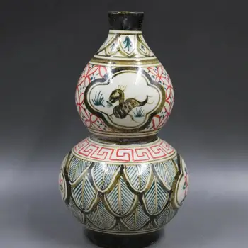 Античен порцеланова ваза SongDynasty,бутилка тиква на фурна JiZhoui,ръчно рисувани занаяти,накити,колекция от декорации и 1085