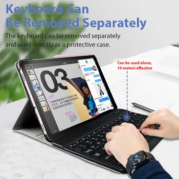 Бизнес калъф за Samsung Galaxy Tab S6 Lite 10.4 P610 P615 безжична клавиатура Bluetooth пълна защитна преносима капак на клавиатурата 25486