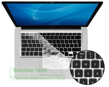 Европейският ЕС Силиконова клавиатура защитно покритие кожни филм за Apple MacBook Pro 13 15 17 Air Retina 13 за Испания руски и арабски 5137