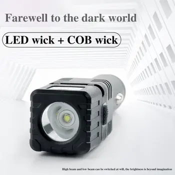 Зарядно за кола Cob Work Light зареждане Led проверки светлина USB зарядно устройство за счупения прозорец конус силни магнитни фенерче авто светлина 993