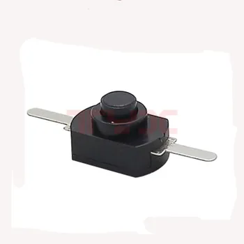 Малко черен бутон превключвател фенерче захранване с 2 медни ножных ключ за управление ключ самостоятелно блокиране 86