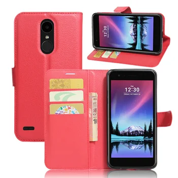 Мобилен телефон чанта калъфи за LG K10 2017 / LG V5, 50 бр. / лот, кожена книга флип стил портфейл калъф за LG K10 2017 / LG V5, безплатна доставка 4254
