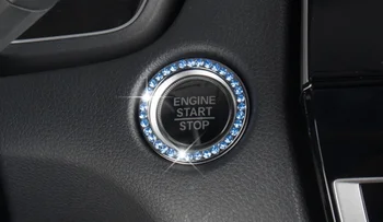 Мода Кристал кристал декор на двигателя на автомобила Старт Стоп ключодържател за Skoda Octavia A2 A5 A7 Fabia Rapid Superb Roomster Yeti 914