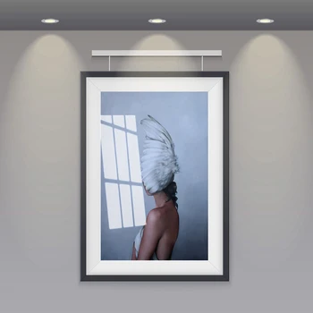 Модерен стил перо мода ангел момиче абстрактна живопис с маслени бои стенни фигура на изкуството на плаката дневна спалня декорация на дома стенопис 2327