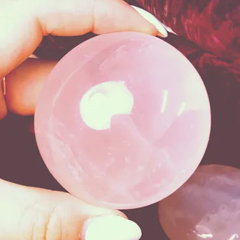Натурален розов Розов кварц масаж Crystal исцеляющий топка Обхват на скъпоценен камък 7203