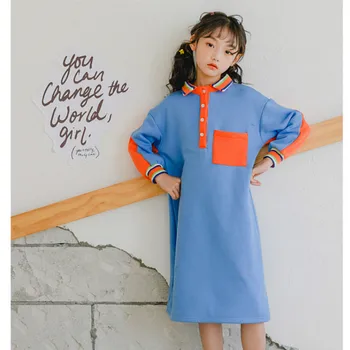 Плюс Кадифе И Топла Момиче Обличам 2019 Корейски Зимата Колеж Вятър Новородените Момичета Нова Рокля Стил На Деца Обличам Родител-Дете Рокля, #8187 1155