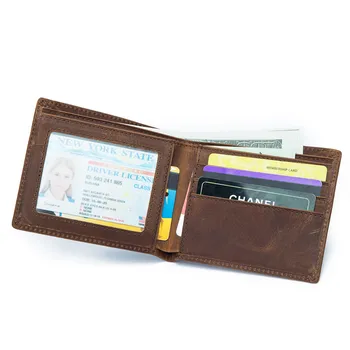 Портфейл От Естествена Кожа В Чантата Case Тънък Photo Pocket Cash Card Holder Подарък За Юбилей, За Рожден Ден За Мъже Гадже Мъж 8028 16819