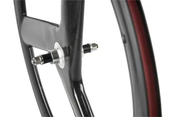 Пълен въглеродни влакна T700 tri спицевое колелото 56 mm 3 спицевое на колелото на уличен мотор колело аргумент тръба на въглерод дължината на пара