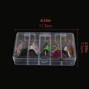 Разпродажба на разпродажба въртящи блестящи пайети набор от стръв, примамка с перо фалшиви примамки няколко риболовни метални симулационни Риби