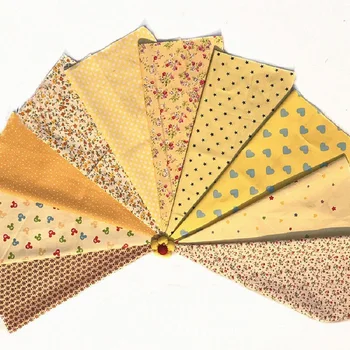 разход на 10design жълт квадратен цвете печатни памучни тъкани за ръчно шиене мозайка шиене завеса ръкоделие САМ 20*30 см, Wh 108