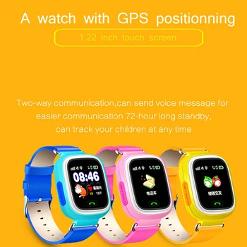 Ръчен часовник GPS Q90 Child Smart Watch Phone Position Children Watch 1.22 inch Color LCD Touch Screen, WIFI SOS Smart Baby Watch 50