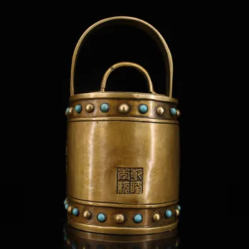 сватбена украса тибетски старинни бронзови изделия са изработени ръчно с вградени ръчно скъпоценни камъни и расписываются почерка на чайника