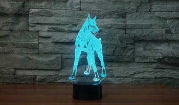 [Седем неонови]безплатна доставка Доберман Пинчер акрилни 7 цвята настолна лампа 3D лампа новост Led Night Light Millennium Falcon Light 6498