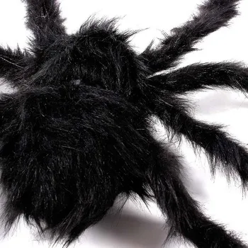 Супер голям плюшено паяк е изработен от тел и плюшено Черно и многоцветного стил за украса на парти или на Хелоуин 30 см,50 см,75 см 7682
