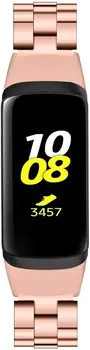 Съвместимост с Samsung Galaxy Fit SM-R370 Bands, твърди метални взаимозаменяеми верижка от неръждаема стомана 17102
