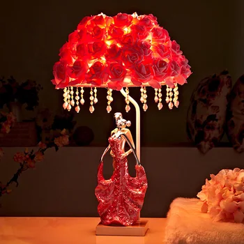 Творчески европейски стил vintage ретро 3D розовата лампа декорация на дома приятелка подаръци Спалня Хол с романтична украса