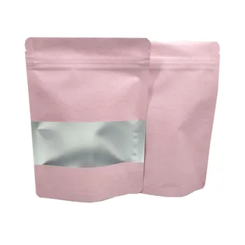 100шт стая торби с матиран прозорец матово алуминиево фолио Zip-Lock Bag Tea Powder Food Запечатана Bag with Tear Notch 44