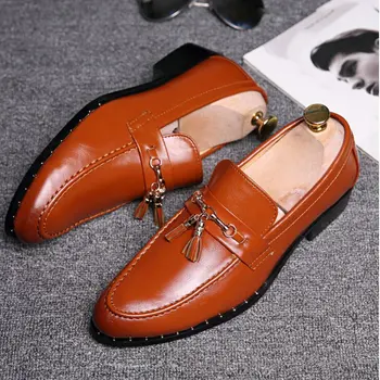 2019 Нов Горещ Продажба На Мъжете Плосък Черен Официална Обувки От Лачена Кожа На Ежедневни Мъжки Рокля Мързеливец Шофиране Мързелив Обувки A51-92 4921