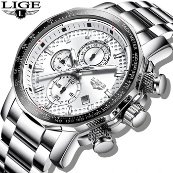 2020 LIGE мъжки часовници най-добрата марка на луксозни Спортни кварцови часовници за Мъже всички стоманени военни хронограф водоустойчив Relogio Masculino+кутия 1771