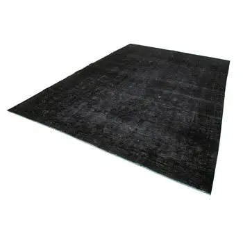 251x361 см черен ръчно изработени Overdyed килим голяма площ-8x12 фута 6136