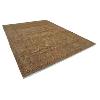 277x360 см кафяв килим, ръчно изработени Оушак-9x12 фута 5635