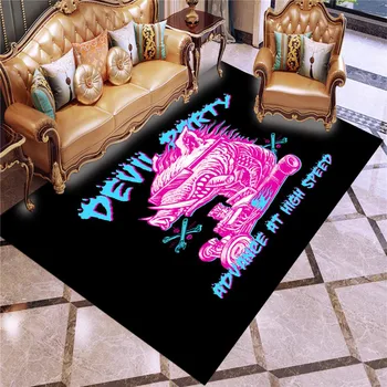 3D печат Дяволът партия килим терор стил мат домашен текстил големи постелки за хола Партньор килим начало на играта пълзи мат 6883
