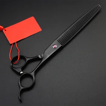 4 kit japan 440c Black пет 8 цолови ножици грижи за кучетата изтъняване на прическа коса, ножица за подстригване на фризьорски инструменти за фризьорски ножици, определени 8418