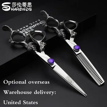 6 инча фризьорски салон професионални ножици Sharonds Япония 440C фризьорски ножици, ножици за коса в чужбина на склад 2313