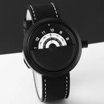 Bonnethead Shark Sport Watch Black White Rotate Indicator No Hand Design кварцови часовници от естествена кожа Man Gift Masculino/SH424 32