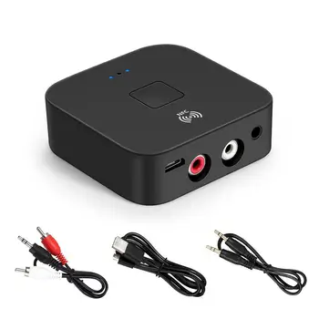 EastVita Bluetooth 5.0 аудиоприемник Безжичен предавател NFC автомобилен адаптер безжичен високоговорител 3.5 мм AUX+2 RCA 2359