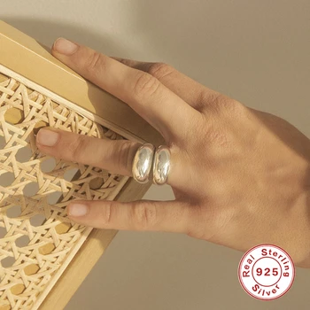 GS 925 сребро прост безименен пръст 2021 мода бижута подарък елегантен нередовни пръстен за жени подкрепа на дистрибутора на Едро 3712